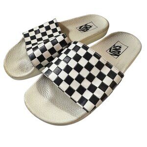 Vans Checkerboard Slide Sandals Men's Size 8 Black & White Checkered